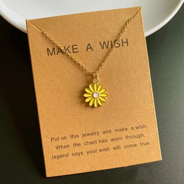 Planet Gates Korean Fashion Flower Pendant Necklace for Girl Women White Yellow Color Trendy Choker Necklace Gift for Summer Wholesale