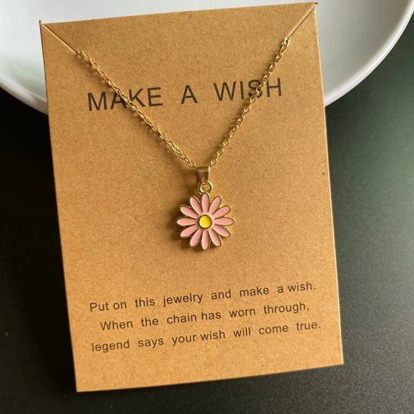 Planet Gates Korean Fashion Flower Pendant Necklace for Girl Women White Yellow Color Trendy Choker Necklace Gift for Summer Wholesale