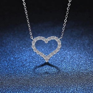 Planet Gates Korean Fashion Necklace for Women Heart Shaped Zircon Necklace Pendant Temperament Clavicle Chain Birthday Party Jewelry Gift