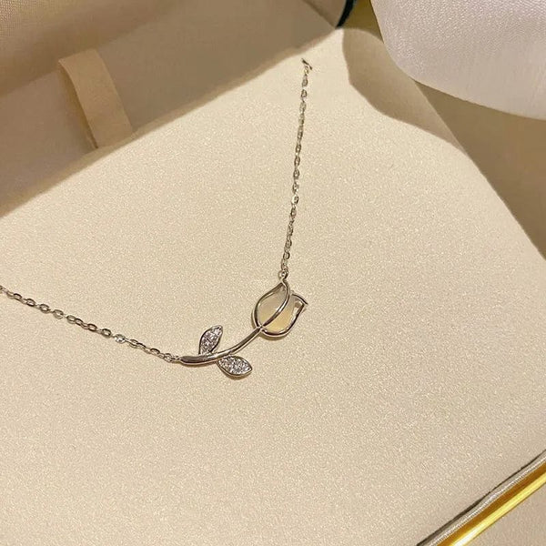 Planet Gates Korean Fashion Necklace for Women Heart Shaped Zircon Necklace Pendant Temperament Clavicle Chain Birthday Party Jewelry Gift