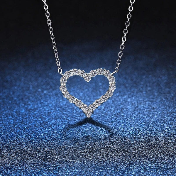 Planet Gates Korean Fashion Necklace for Women Heart Shaped Zircon Necklace Pendant Temperament Clavicle Chain Birthday Party Jewelry Gift