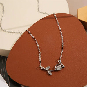 Planet Gates Korean Fashion Necklace for Women Heart Shaped Zircon Necklace Pendant Temperament Clavicle Chain Birthday Party Jewelry Gift