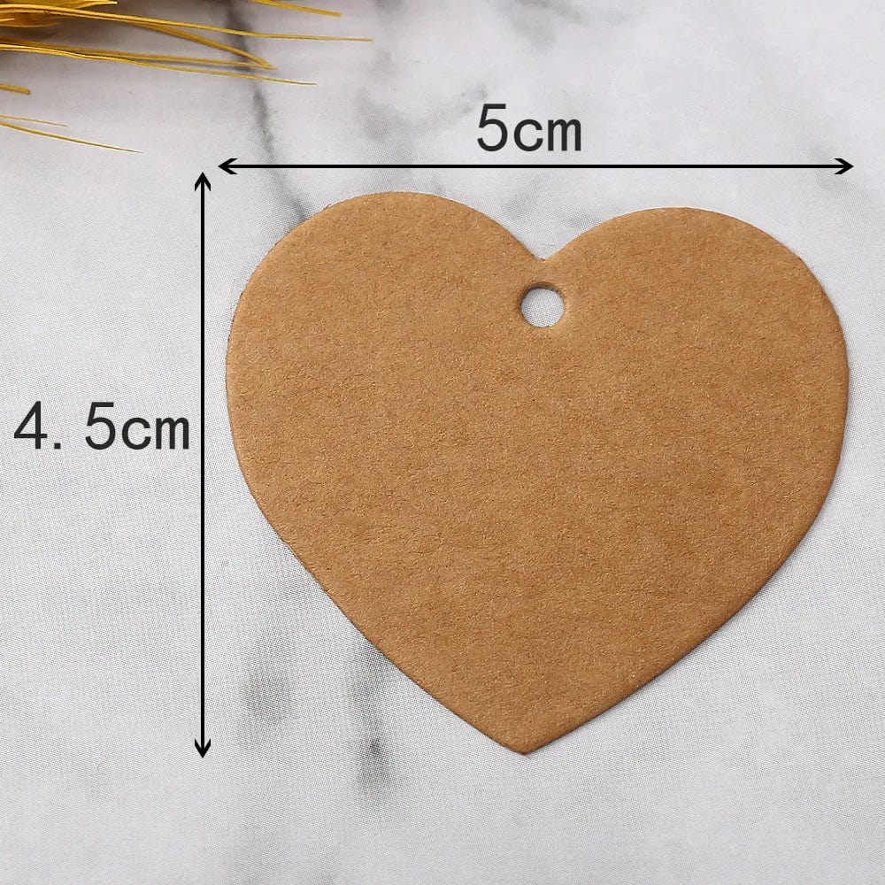Planet Gates kraft paper 50pcs 5cm Heart Shape Paper Tags Red Love Labels Garment Shoes Clothes Packing Label Hang Tag DIY Crafts Gift Bags Accessories