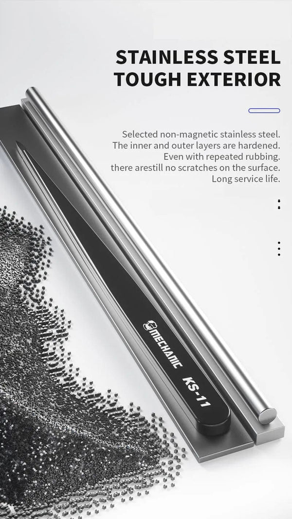 Planet Gates KS-11 MECHANIC KS-11 Hand Polished Jumper Non-magnetic Tweezers 0.008mm Tip Precision Stainless Steel Mobile Phone Repair Manual Tool