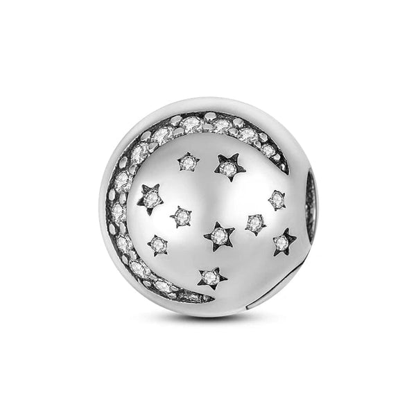 Planet Gates KTC417 Silver Clasp 925 Sterling Silver CZ pave Clip Charms Daisy Beads Stopper Safety Chain fit Original Bangle Bracelet Jewelry Clip