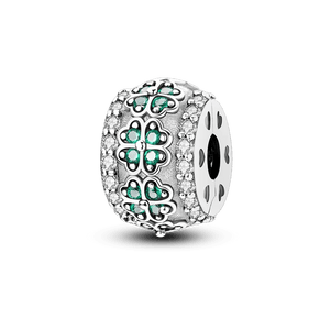 Planet Gates KTC417 Silver Clasp 925 Sterling Silver CZ pave Clip Charms Daisy Beads Stopper Safety Chain fit Original Bangle Bracelet Jewelry Clip