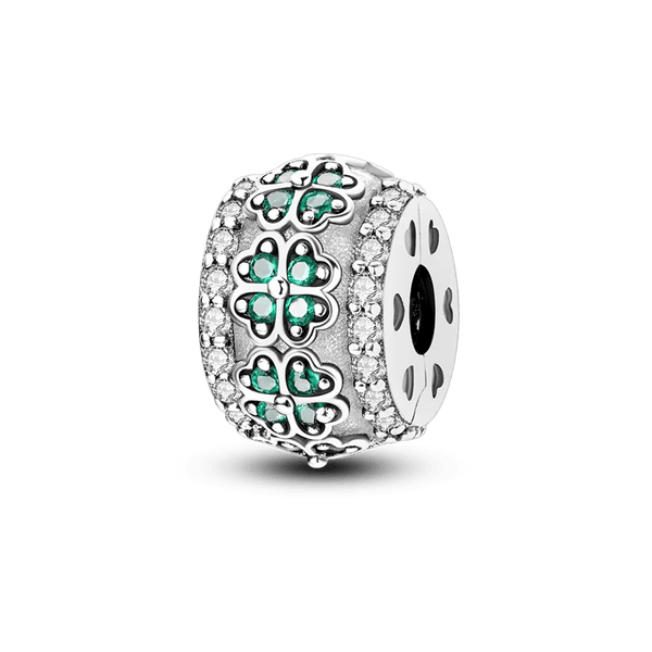 Planet Gates KTC417 Silver Clasp 925 Sterling Silver CZ pave Clip Charms Daisy Beads Stopper Safety Chain fit Original Bangle Bracelet Jewelry Clip