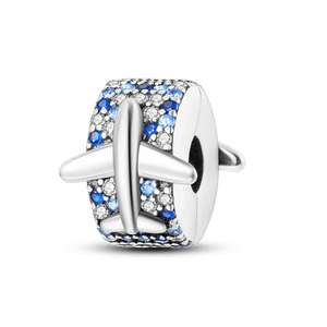 Planet Gates KTC417 Silver Clasp 925 Sterling Silver CZ pave Clip Charms Daisy Beads Stopper Safety Chain fit Original Bangle Bracelet Jewelry Clip