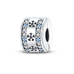 Planet Gates KTC417 Silver Clasp 925 Sterling Silver CZ pave Clip Charms Daisy Beads Stopper Safety Chain fit Original Bangle Bracelet Jewelry Clip