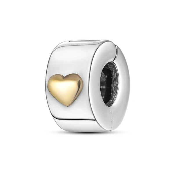 Planet Gates KTC417 Silver Clasp 925 Sterling Silver CZ pave Clip Charms Daisy Beads Stopper Safety Chain fit Original Bangle Bracelet Jewelry Clip