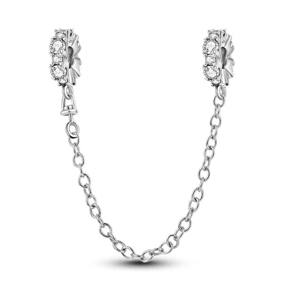 Planet Gates KTC417 Silver Clasp 925 Sterling Silver CZ pave Clip Charms Daisy Beads Stopper Safety Chain fit Original Bangle Bracelet Jewelry Clip