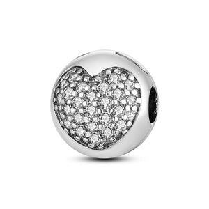 Planet Gates KTC417 Silver Clasp 925 Sterling Silver CZ pave Clip Charms Daisy Beads Stopper Safety Chain fit Original Bangle Bracelet Jewelry Clip