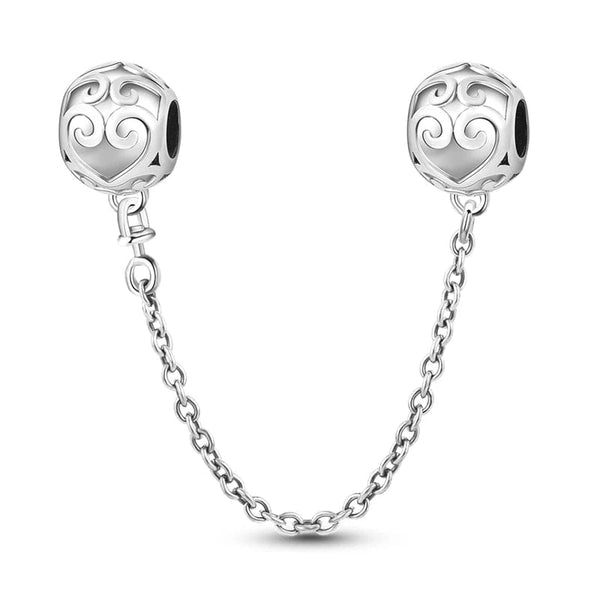 Planet Gates KTC417 Silver Clasp 925 Sterling Silver CZ pave Clip Charms Daisy Beads Stopper Safety Chain fit Original Bangle Bracelet Jewelry Clip