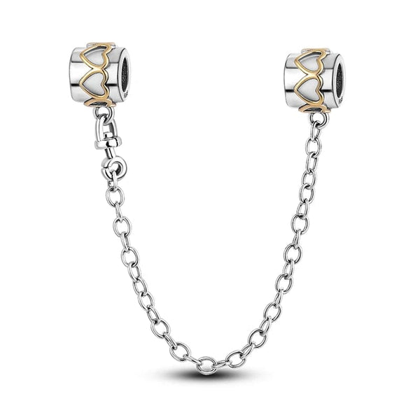 Planet Gates KTC417 Silver Clasp 925 Sterling Silver CZ pave Clip Charms Daisy Beads Stopper Safety Chain fit Original Bangle Bracelet Jewelry Clip