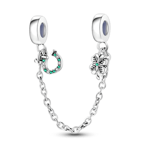 Planet Gates KTC417 Silver Clasp 925 Sterling Silver CZ pave Clip Charms Daisy Beads Stopper Safety Chain fit Original Bangle Bracelet Jewelry Clip