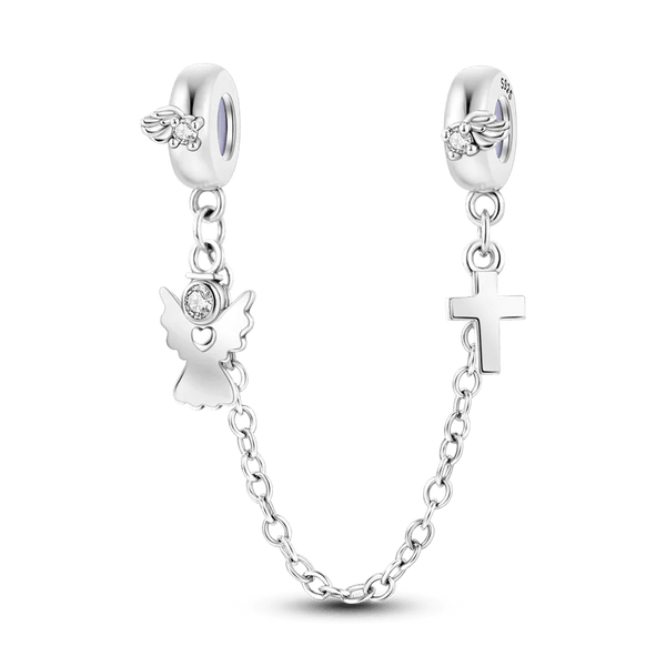 Planet Gates KTC417 Silver Clasp 925 Sterling Silver CZ pave Clip Charms Daisy Beads Stopper Safety Chain fit Original Bangle Bracelet Jewelry Clip