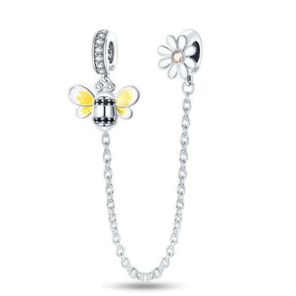 Planet Gates KTC417 Silver Clasp 925 Sterling Silver CZ pave Clip Charms Daisy Beads Stopper Safety Chain fit Original Bangle Bracelet Jewelry Clip