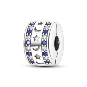 Planet Gates KTC417 Silver Clasp 925 Sterling Silver CZ pave Clip Charms Daisy Beads Stopper Safety Chain fit Original Bangle Bracelet Jewelry Clip