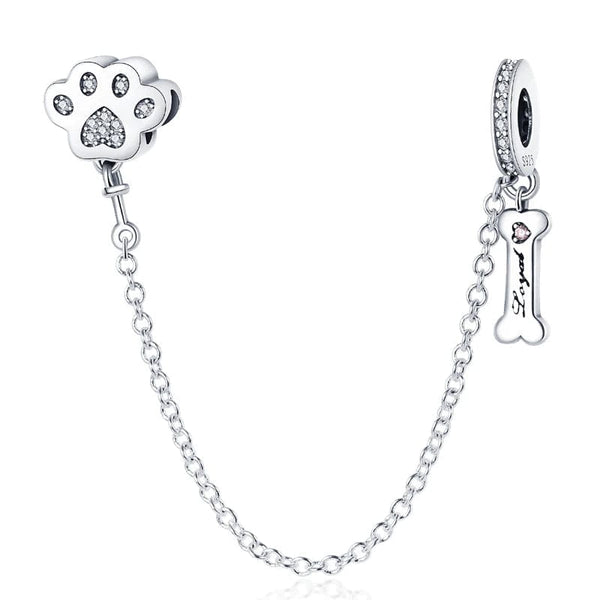 Planet Gates KTC417 Silver Clasp 925 Sterling Silver CZ pave Clip Charms Daisy Beads Stopper Safety Chain fit Original Bangle Bracelet Jewelry Clip