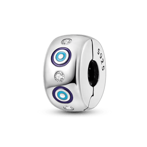 Planet Gates KTC417 Silver Clasp 925 Sterling Silver CZ pave Clip Charms Daisy Beads Stopper Safety Chain fit Original Bangle Bracelet Jewelry Clip