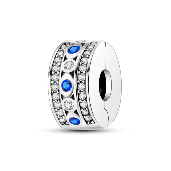 Planet Gates KTC417 Silver Clasp 925 Sterling Silver CZ pave Clip Charms Daisy Beads Stopper Safety Chain fit Original Bangle Bracelet Jewelry Clip