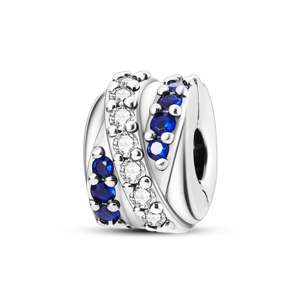 Planet Gates KTC417 Silver Clasp 925 Sterling Silver CZ pave Clip Charms Daisy Beads Stopper Safety Chain fit Original Bangle Bracelet Jewelry Clip