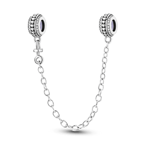 Planet Gates KTC417 Silver Clasp 925 Sterling Silver CZ pave Clip Charms Daisy Beads Stopper Safety Chain fit Original Bangle Bracelet Jewelry Clip