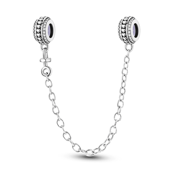 Planet Gates KTC417 Silver Clasp 925 Sterling Silver CZ pave Clip Charms Daisy Beads Stopper Safety Chain fit Original Bangle Bracelet Jewelry Clip