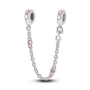 Planet Gates KTC417 Silver Clasp 925 Sterling Silver CZ pave Clip Charms Daisy Beads Stopper Safety Chain fit Original Bangle Bracelet Jewelry Clip