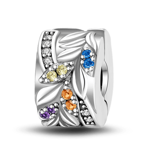 Planet Gates KTC417 Silver Clasp 925 Sterling Silver CZ pave Clip Charms Daisy Beads Stopper Safety Chain fit Original Bangle Bracelet Jewelry Clip