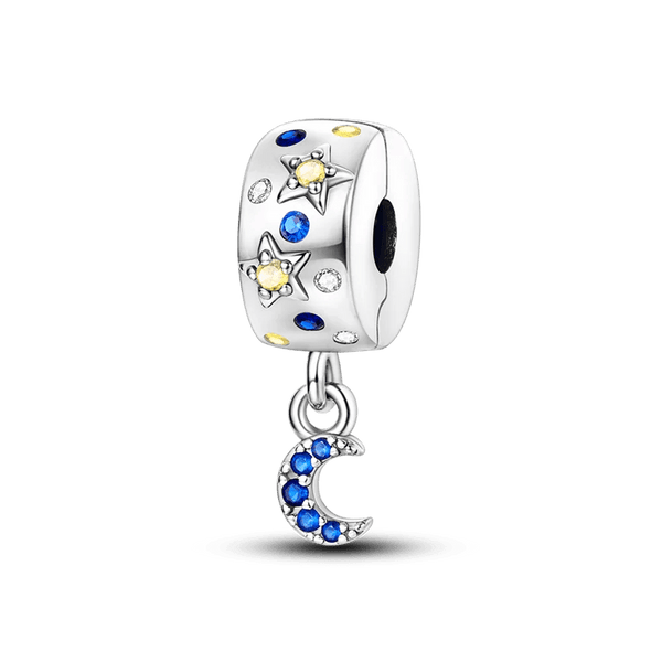 Planet Gates KTC417 Silver Clasp 925 Sterling Silver CZ pave Clip Charms Daisy Beads Stopper Safety Chain fit Original Bangle Bracelet Jewelry Clip
