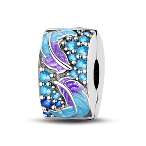 Planet Gates KTC417 Silver Clasp 925 Sterling Silver CZ pave Clip Charms Daisy Beads Stopper Safety Chain fit Original Bangle Bracelet Jewelry Clip