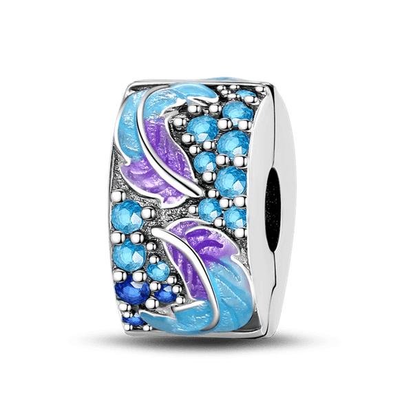 Planet Gates KTC417 Silver Clasp 925 Sterling Silver CZ pave Clip Charms Daisy Beads Stopper Safety Chain fit Original Bangle Bracelet Jewelry Clip