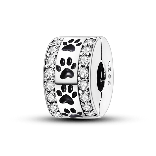 Planet Gates KTC417 Silver Clasp 925 Sterling Silver CZ pave Clip Charms Daisy Beads Stopper Safety Chain fit Original Bangle Bracelet Jewelry Clip