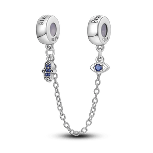 Planet Gates KTC417 Silver Clasp 925 Sterling Silver CZ pave Clip Charms Daisy Beads Stopper Safety Chain fit Original Bangle Bracelet Jewelry Clip