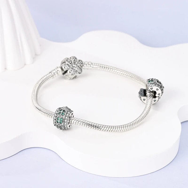 Planet Gates KTC417 Silver Clasp 925 Sterling Silver CZ pave Clip Charms Daisy Beads Stopper Safety Chain fit Original Bangle Bracelet Jewelry Clip
