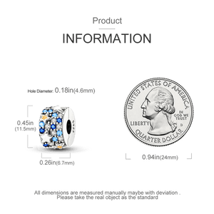 Planet Gates KTC417 Silver Clasp 925 Sterling Silver CZ pave Clip Charms Daisy Beads Stopper Safety Chain fit Original Bangle Bracelet Jewelry Clip