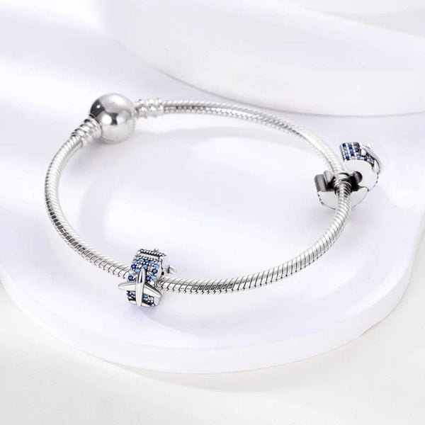 Planet Gates KTC417 Silver Clasp 925 Sterling Silver CZ pave Clip Charms Daisy Beads Stopper Safety Chain fit Original Bangle Bracelet Jewelry Clip