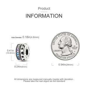 Planet Gates KTC417 Silver Clasp 925 Sterling Silver CZ pave Clip Charms Daisy Beads Stopper Safety Chain fit Original Bangle Bracelet Jewelry Clip