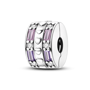 Planet Gates KTC417 Silver Clasp 925 Sterling Silver CZ pave Clip Charms Daisy Beads Stopper Safety Chain fit Original Bangle Bracelet Jewelry Clip