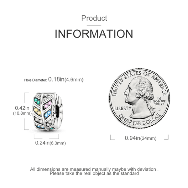 Planet Gates KTC417 Silver Clasp 925 Sterling Silver CZ pave Clip Charms Daisy Beads Stopper Safety Chain fit Original Bangle Bracelet Jewelry Clip