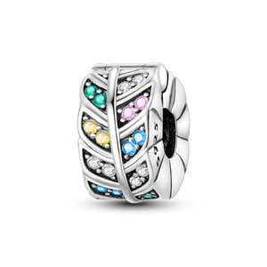 Planet Gates KTC417 Silver Clasp 925 Sterling Silver CZ pave Clip Charms Daisy Beads Stopper Safety Chain fit Original Bangle Bracelet Jewelry Clip