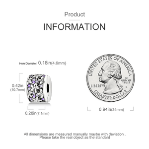 Planet Gates KTC417 Silver Clasp 925 Sterling Silver CZ pave Clip Charms Daisy Beads Stopper Safety Chain fit Original Bangle Bracelet Jewelry Clip