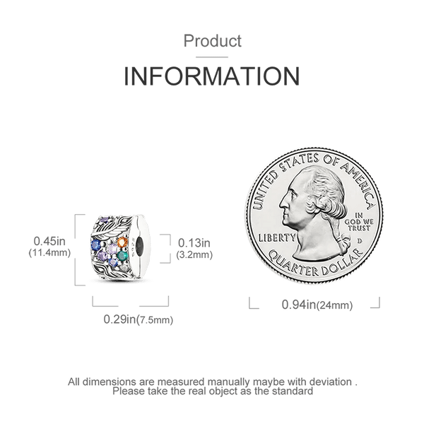 Planet Gates KTC417 Silver Clasp 925 Sterling Silver CZ pave Clip Charms Daisy Beads Stopper Safety Chain fit Original Bangle Bracelet Jewelry Clip