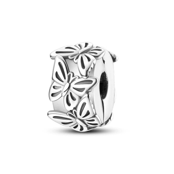 Planet Gates KTC417 Silver Clasp 925 Sterling Silver CZ pave Clip Charms Daisy Beads Stopper Safety Chain fit Original Bangle Bracelet Jewelry Clip