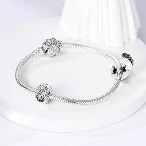 Planet Gates KTC417 Silver Clasp 925 Sterling Silver CZ pave Clip Charms Daisy Beads Stopper Safety Chain fit Original Bangle Bracelet Jewelry Clip