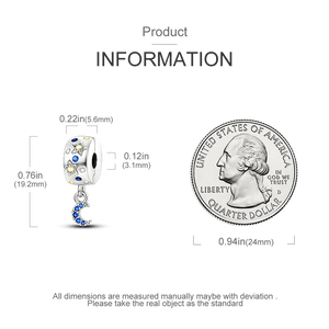 Planet Gates KTC417 Silver Clasp 925 Sterling Silver CZ pave Clip Charms Daisy Beads Stopper Safety Chain fit Original Bangle Bracelet Jewelry Clip