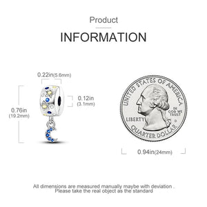 Planet Gates KTC417 Silver Clasp 925 Sterling Silver CZ pave Clip Charms Daisy Beads Stopper Safety Chain fit Original Bangle Bracelet Jewelry Clip