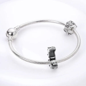 Planet Gates KTC417 Silver Clasp 925 Sterling Silver CZ pave Clip Charms Daisy Beads Stopper Safety Chain fit Original Bangle Bracelet Jewelry Clip
