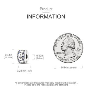 Planet Gates KTC417 Silver Clasp 925 Sterling Silver CZ pave Clip Charms Daisy Beads Stopper Safety Chain fit Original Bangle Bracelet Jewelry Clip